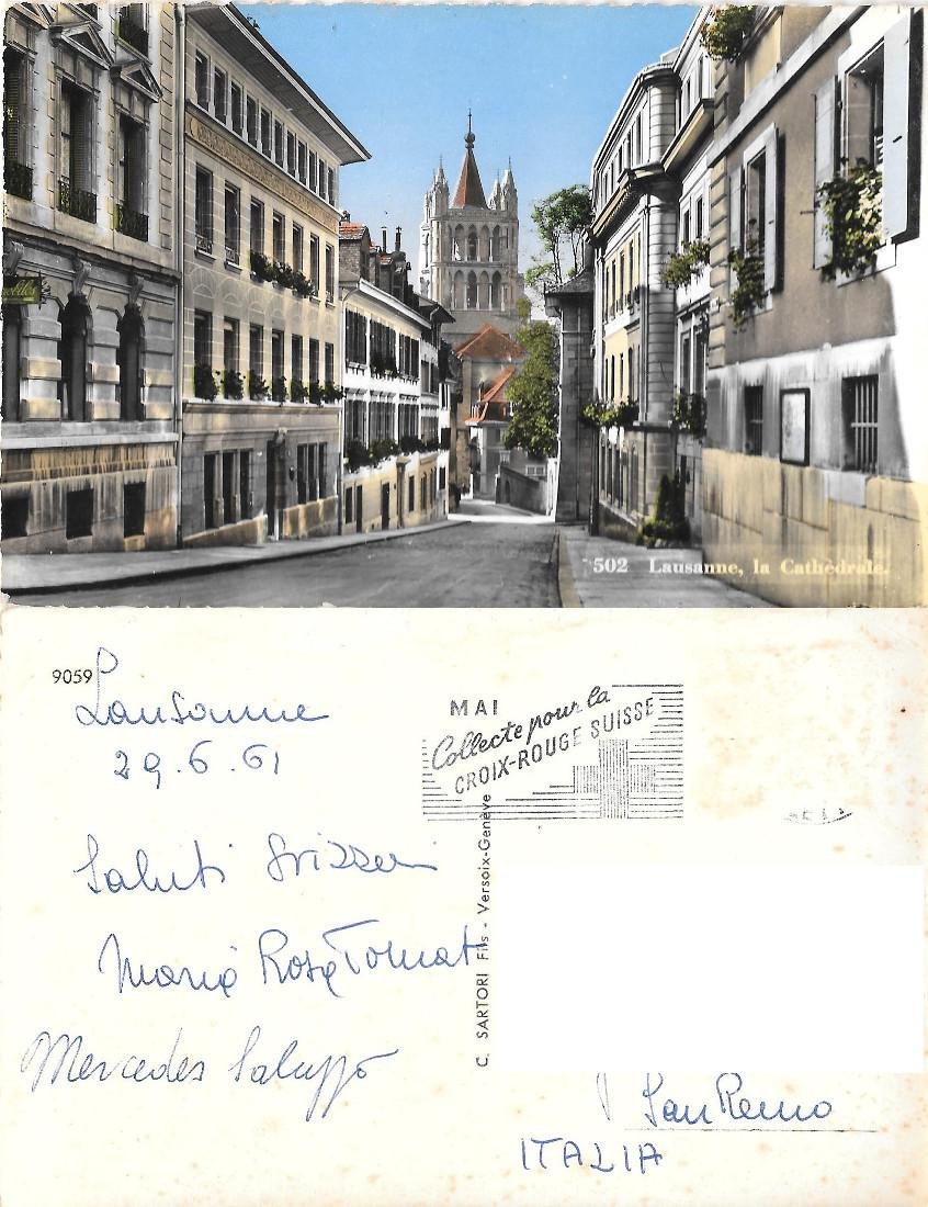 Losanna. La Cattedrale. Viaggiata 1961