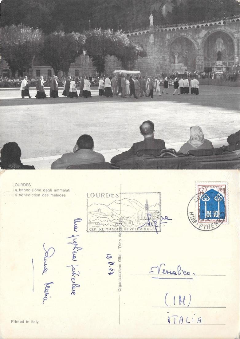 Lourdes. La benedizione degli ammalati. Viaggiata 1967