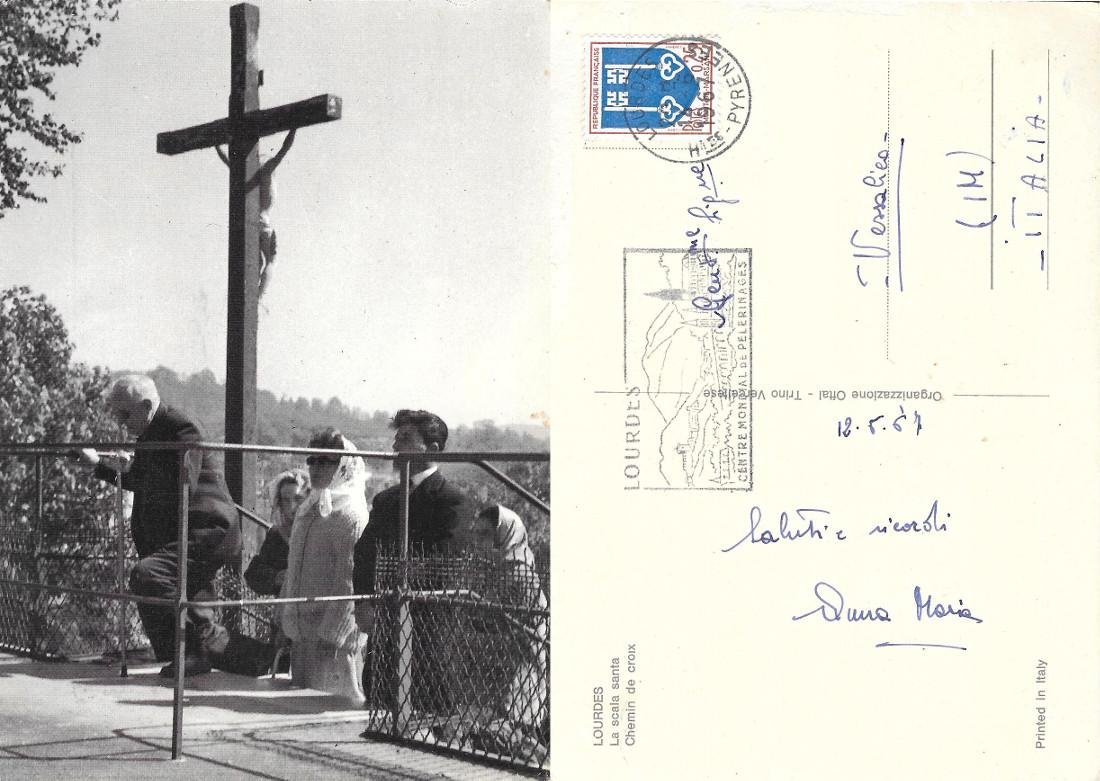 Lourdes. La scala Santa. Viaggiata 1967