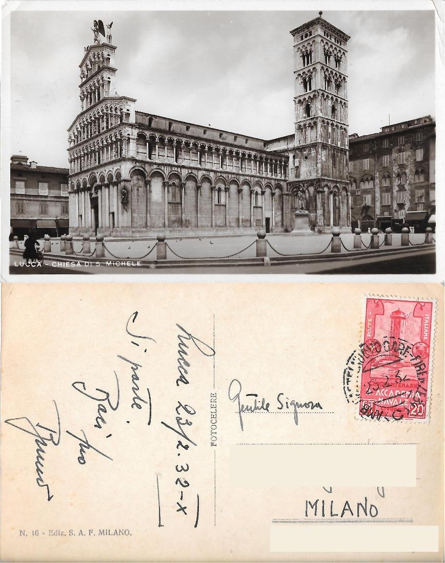 Lucca. Chiesa di S. Michele. Viaggiata 1932