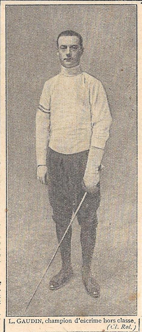 Lucien Gaudin, champion d'escrime hors classe. Stampa 1923