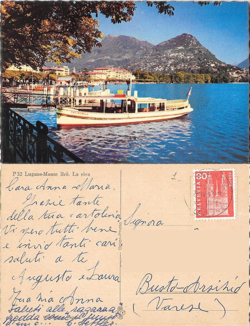 Lugano. Monte Brè. La riva. Viaggiata
