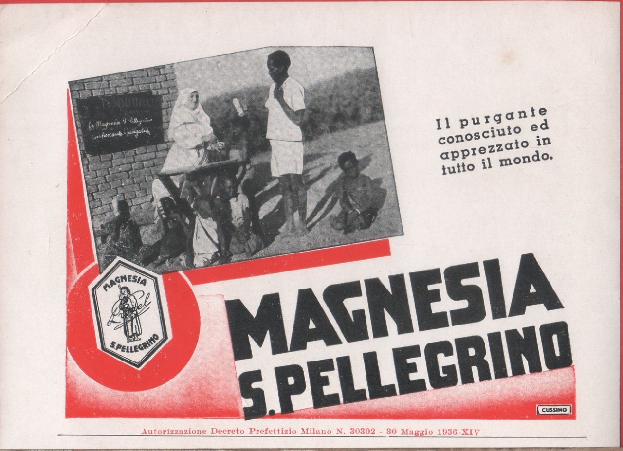Magnesia S. Pellegrino. Advertising 1937