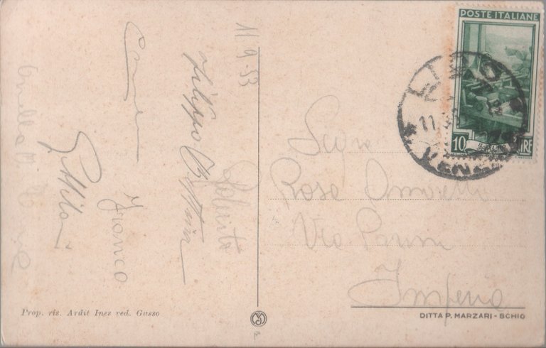 Malamocco. Via Teodato Ippato. Viaggiata 1953