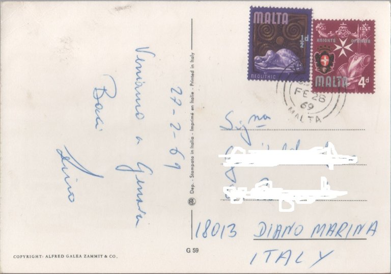 Malta. Valletta. Kingsway. Viaggiata 1969