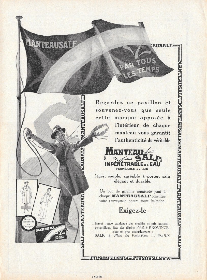 Manteau Salf impenetrable a l'eau - Advertising 1924
