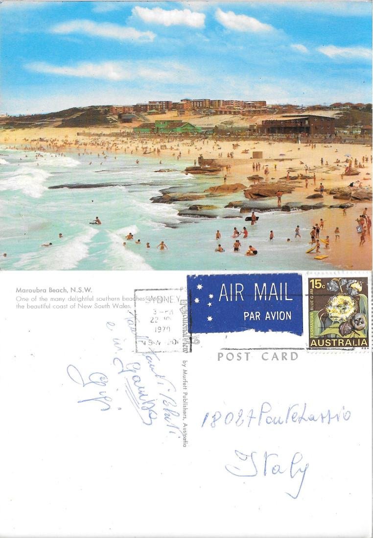 Maroubra Beach. New South Wales. Viaggiata 1970