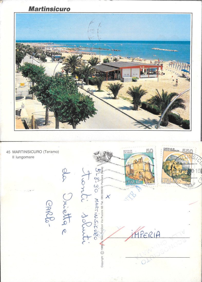 Martinsicuro (TE). Il lungomare - Viaggiata 1990