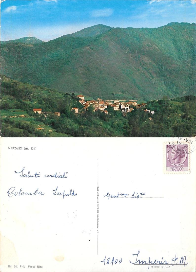 Marzano (PV). Viaggiata 1970