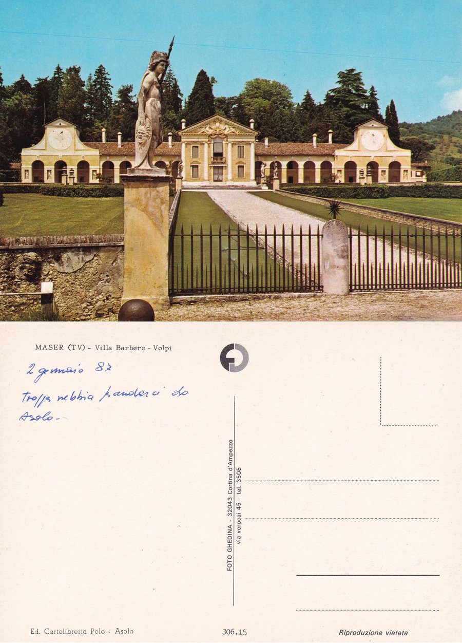 Maser (TV). Villa Barbero-Volpi. Non viaggiata | Immagine principale