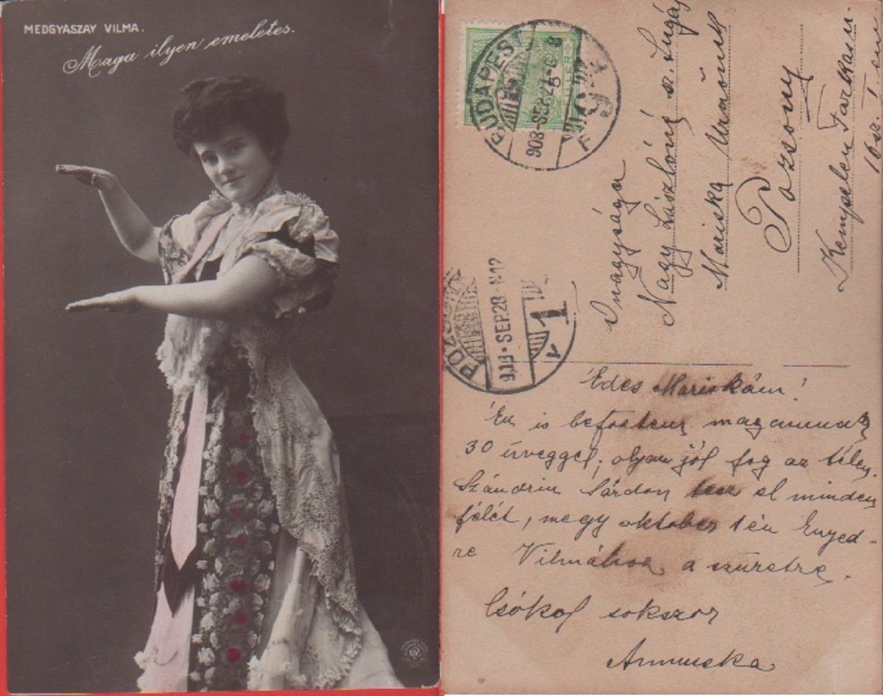 Medgyaszay Vilma (attrice ungherese). Viaggiata 1928