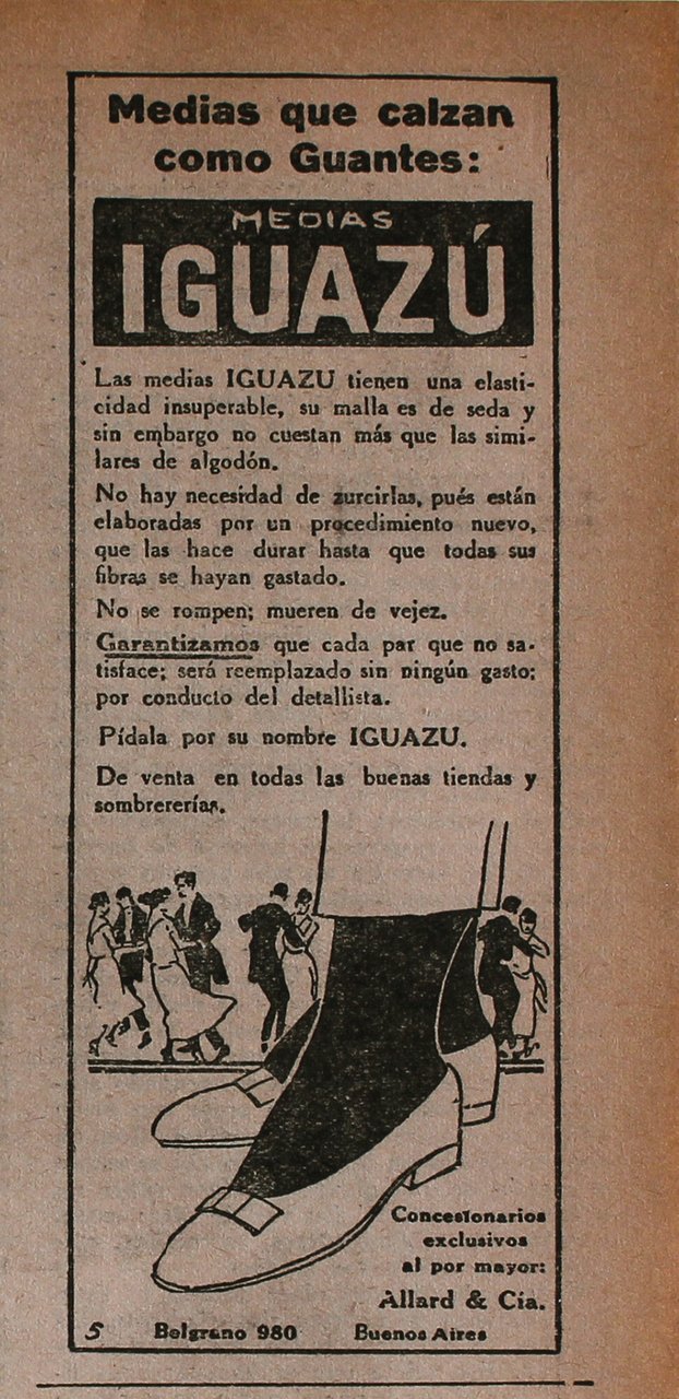 Medias Iguazù - Advertising 1922