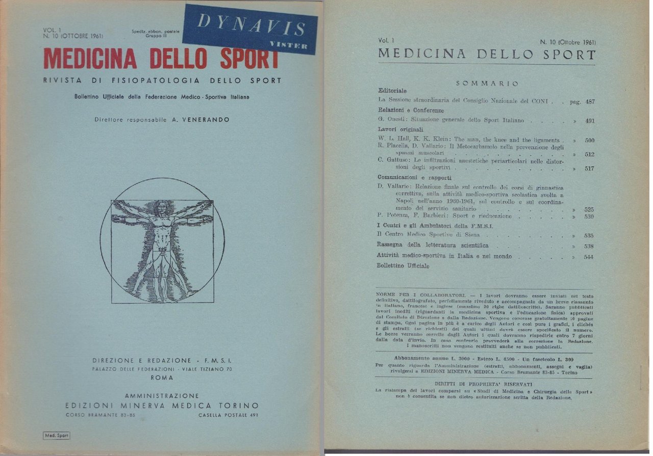 Medicina dello Sport N. 10 Ottobre 1961