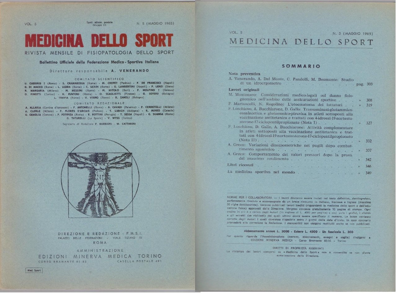 Medicina dello Sport N. 5 Maggio 1965