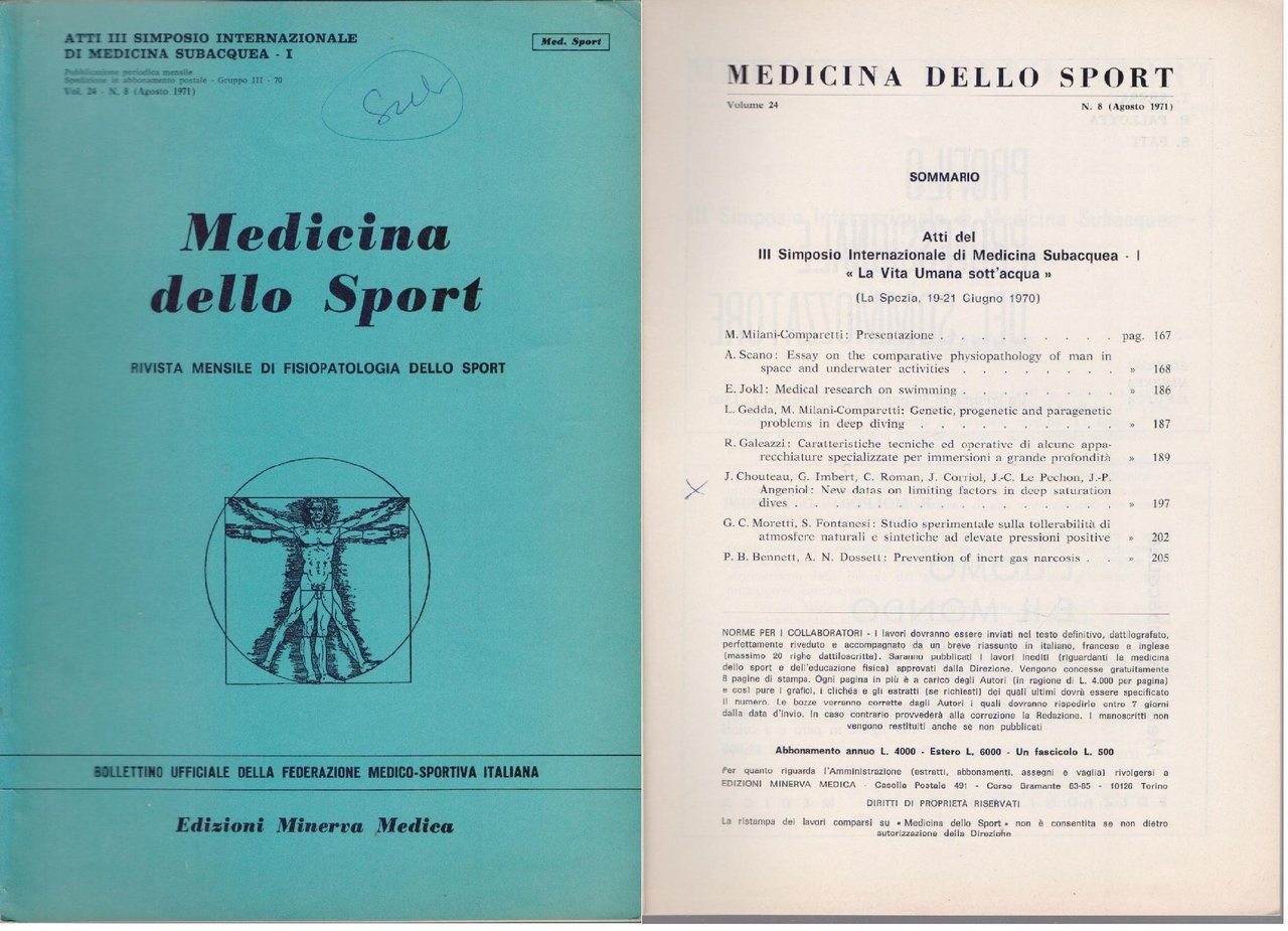Medicina dello Sport N 8 Agosto 1971