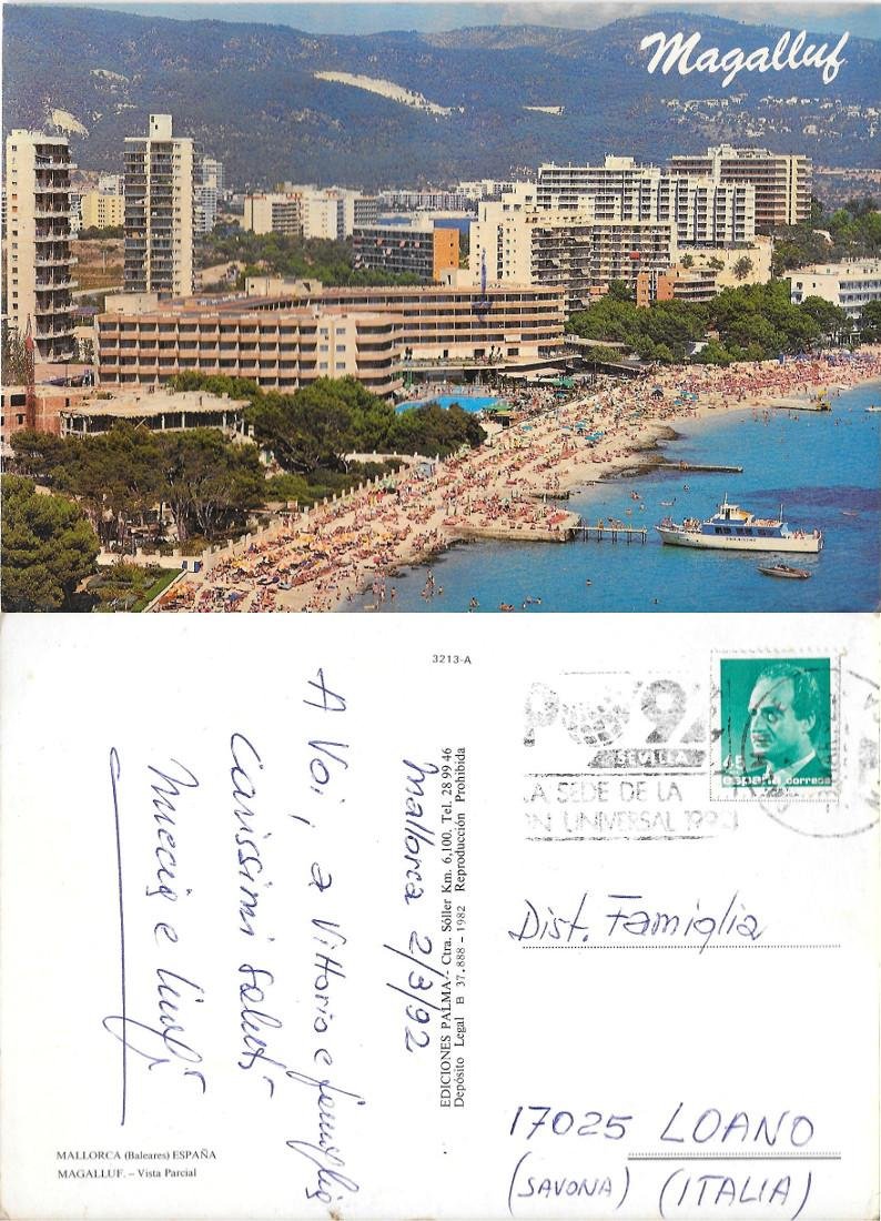 Megalluf. Vista parcial. Mallorca. Viaggiata 1992
