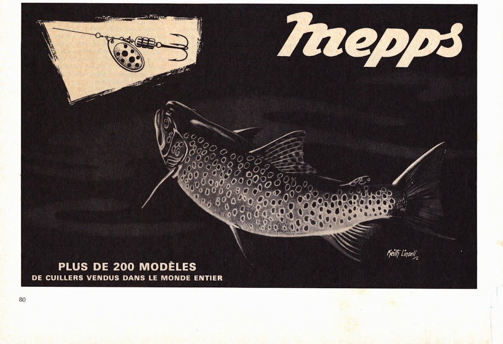 Mepps, esche artificiali. Advertising 1969