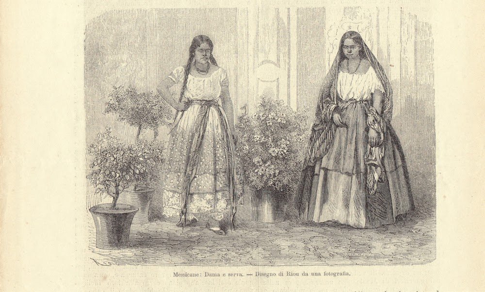 Messicane: Dama e serva. Illustrazione 1864