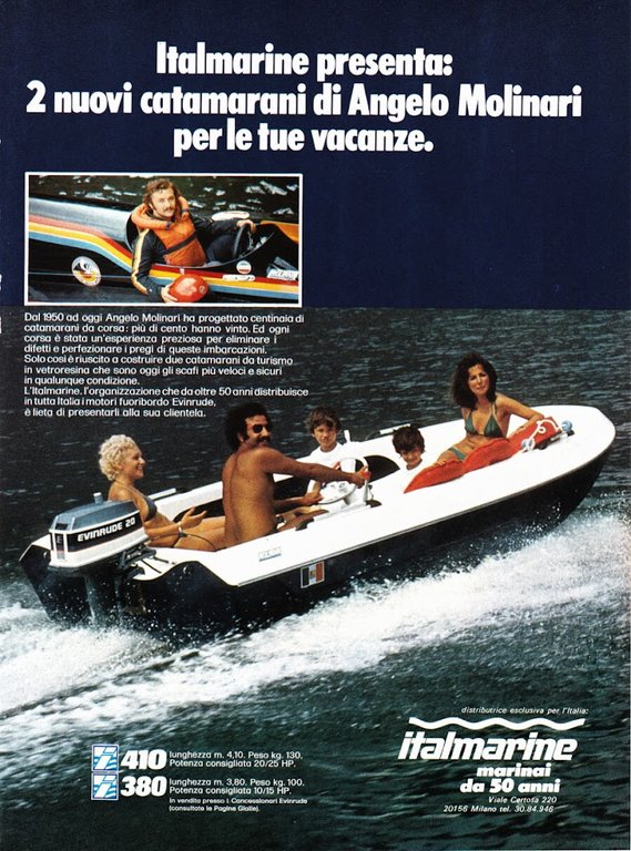 Microtecnica / Catamarani Italmarine. Advertising 1974