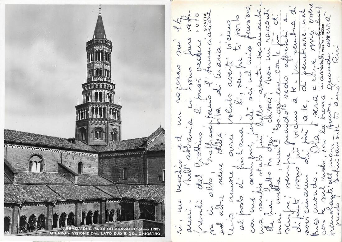 Milano. Abbazia di S.M. Chiaravalle. Lato sud e chiostro. Scritta