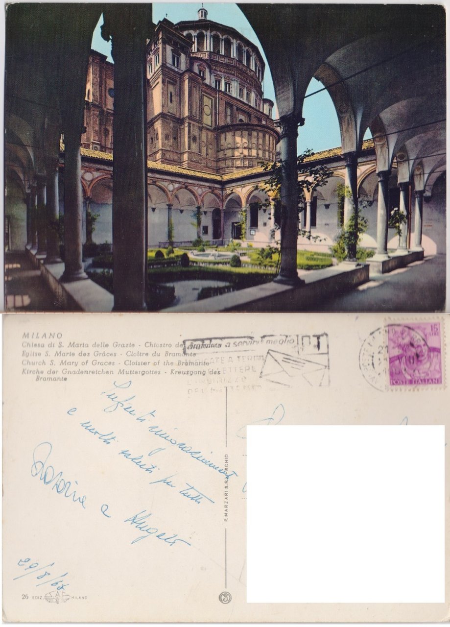 Milano. Chiesa di S. Maria delle Grazie Chiostro del Bramante. …