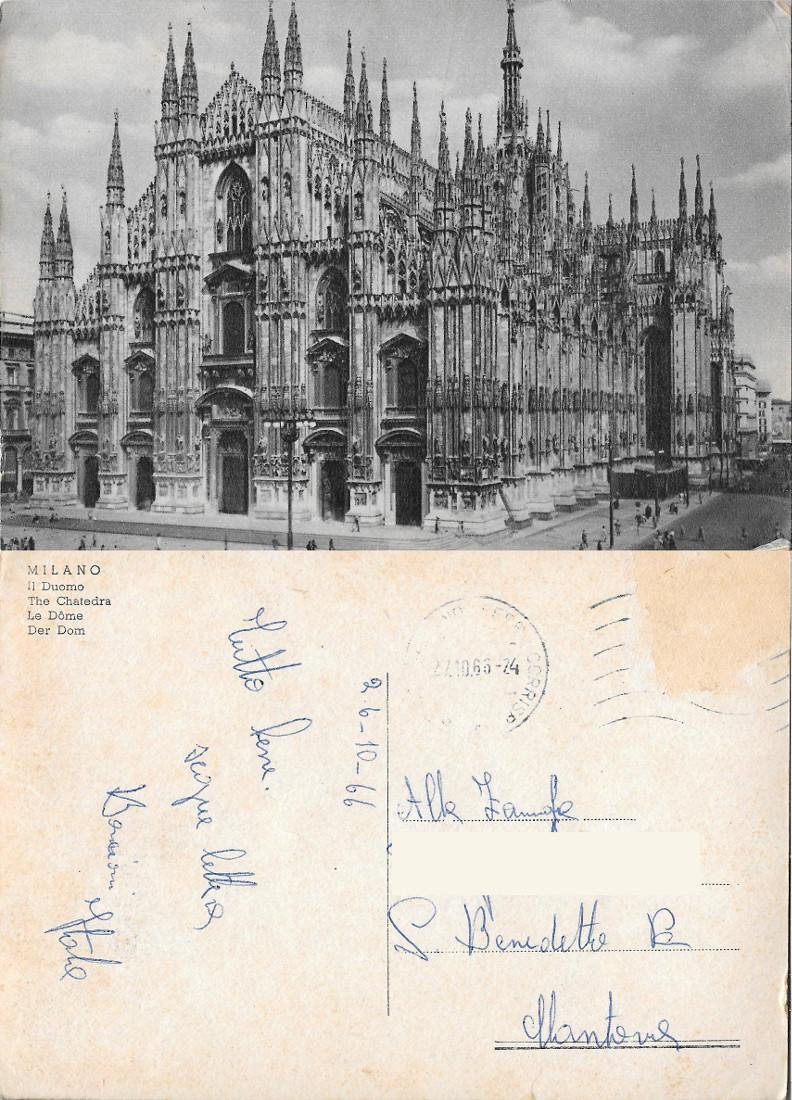 Milano. Il Duomo. Viaggiata 1966