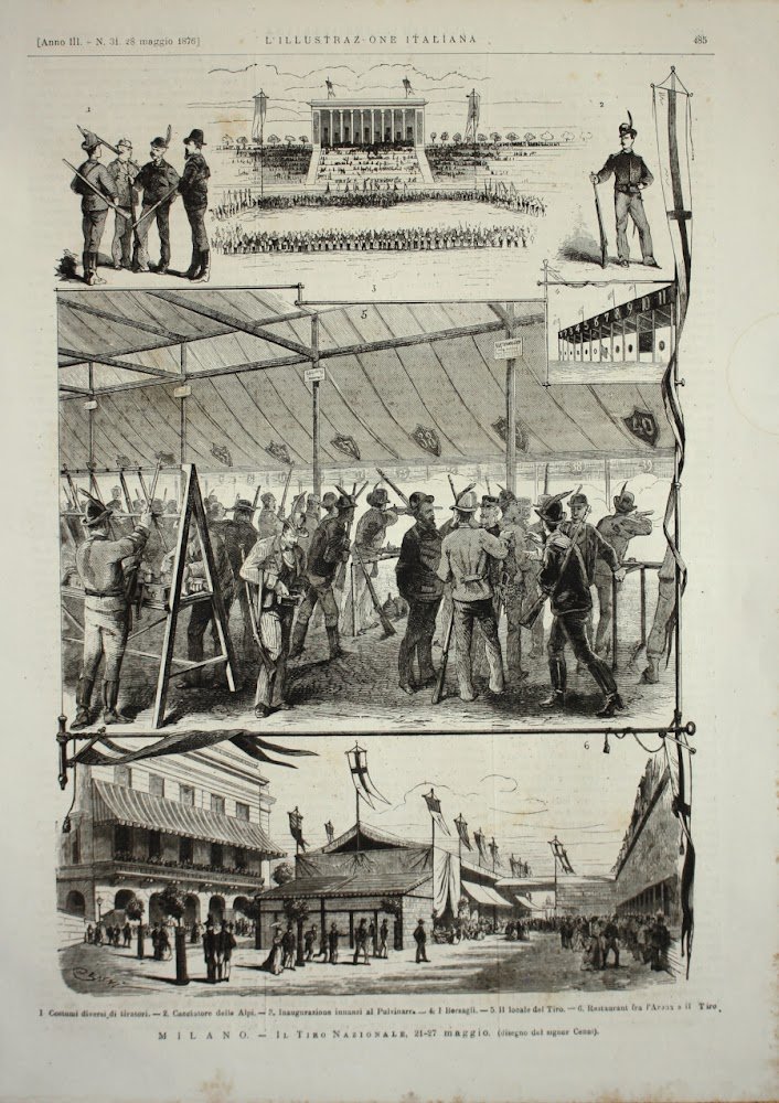 Milano. Il Tiro Nazionale del 21-27 maggio. Stampa 1876