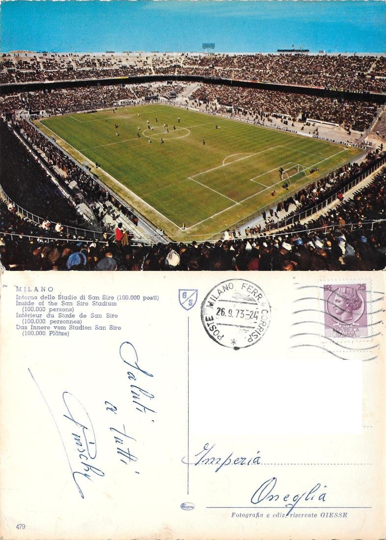 Milano. Interno dello Stadio di San Siro (100.000 posti). Viaggiata …
