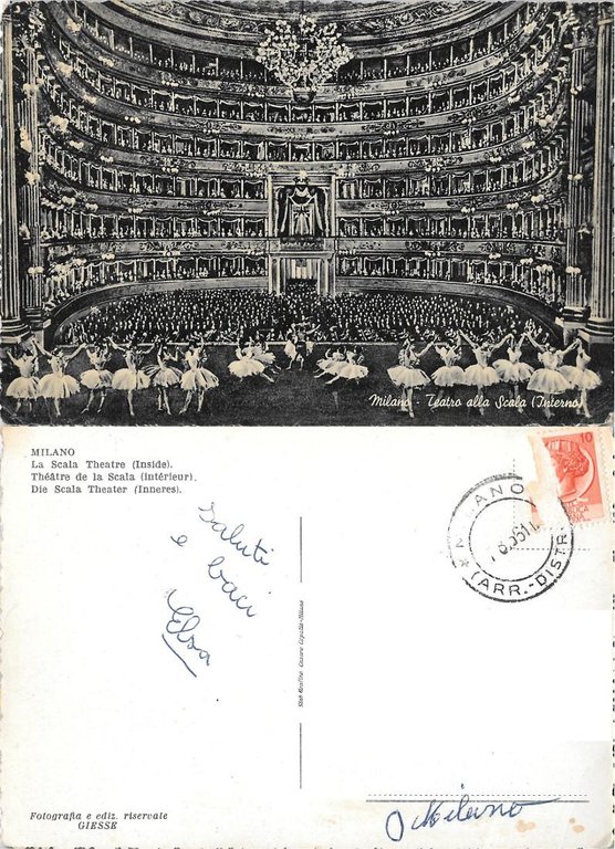 Milano. Teatro alla Scala (Interno). Viaggiata 1961