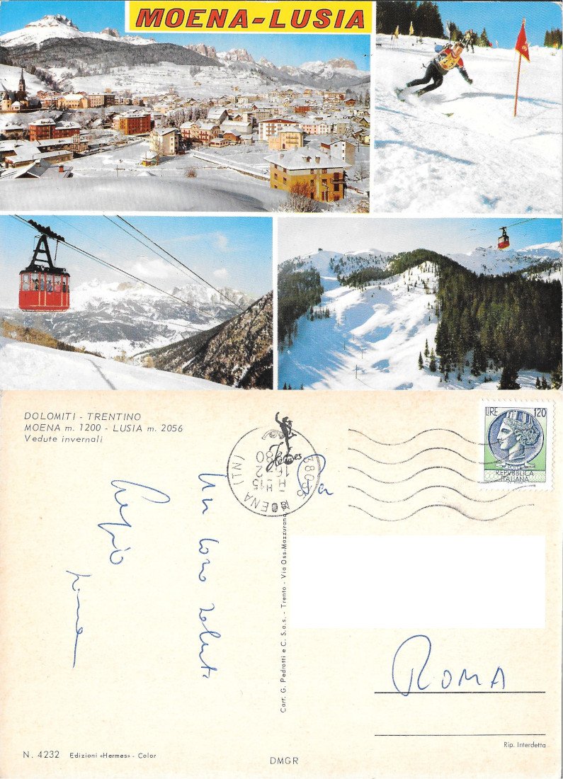 Moena - Lusia . Viaggiata 1980