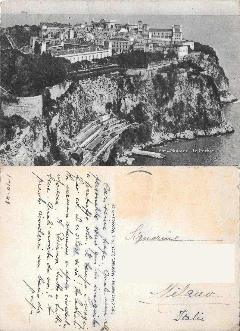 Monaco. La Rocher. Viaggiata 1948