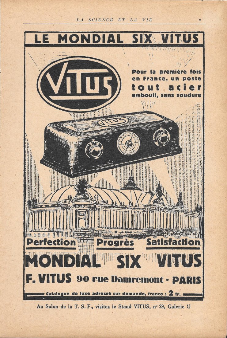 Mondial Six Vitus - Advertising 1928