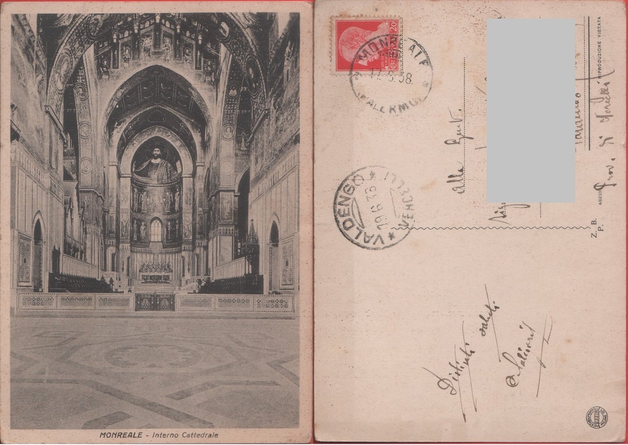 Monreale. Interno Cattedrale. Viaggiata 1938