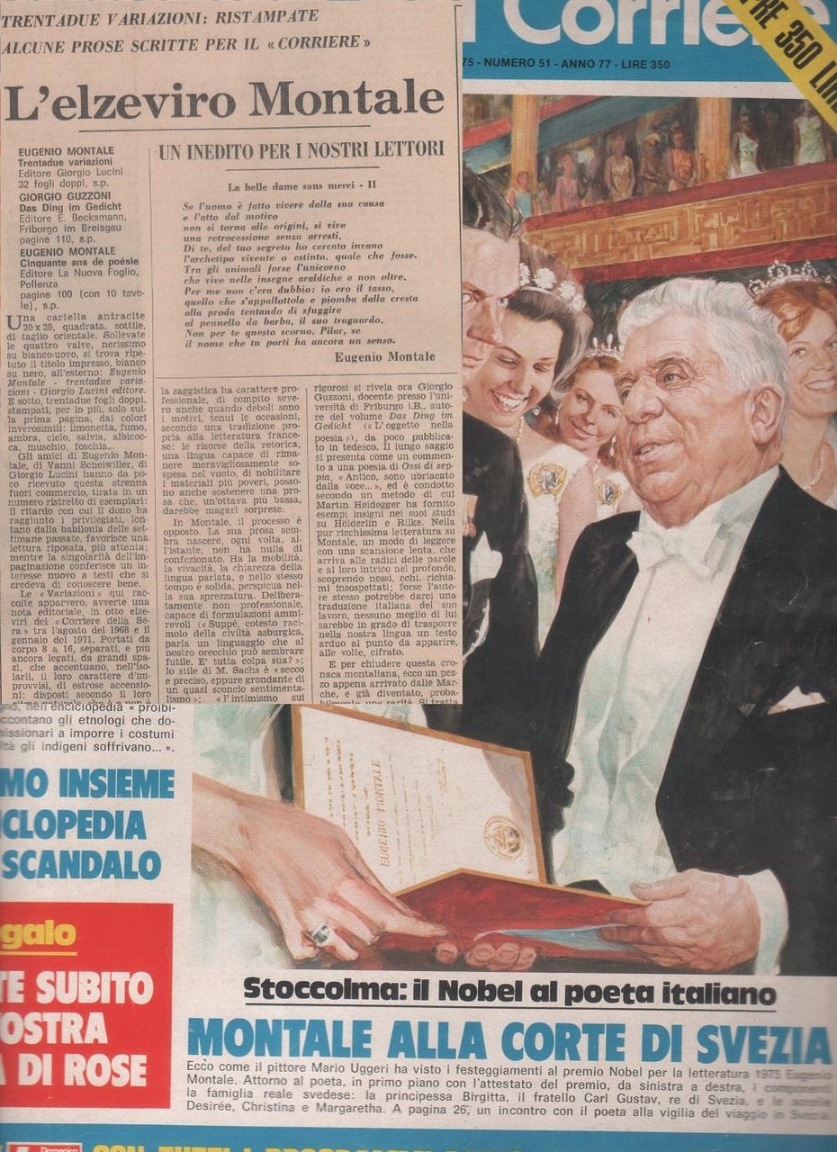 Montale. 28 articoli da riviste e giornali d'epoca inerenti il …