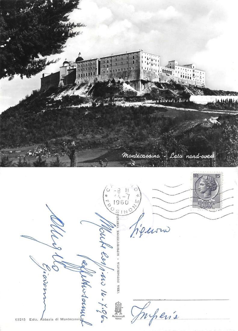 Montecassino (FR). Lato nord-ovest. viaggiata 1960