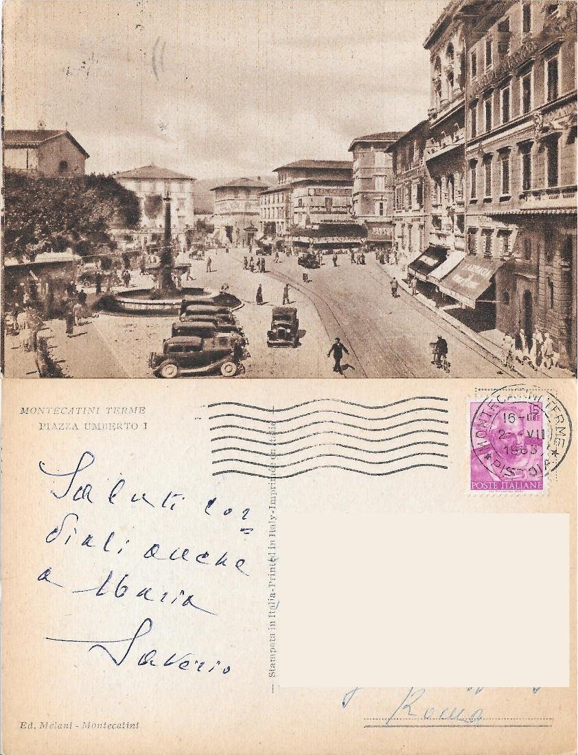 Montecatini Terme. Piazza Umberto. Viaggiata 1963