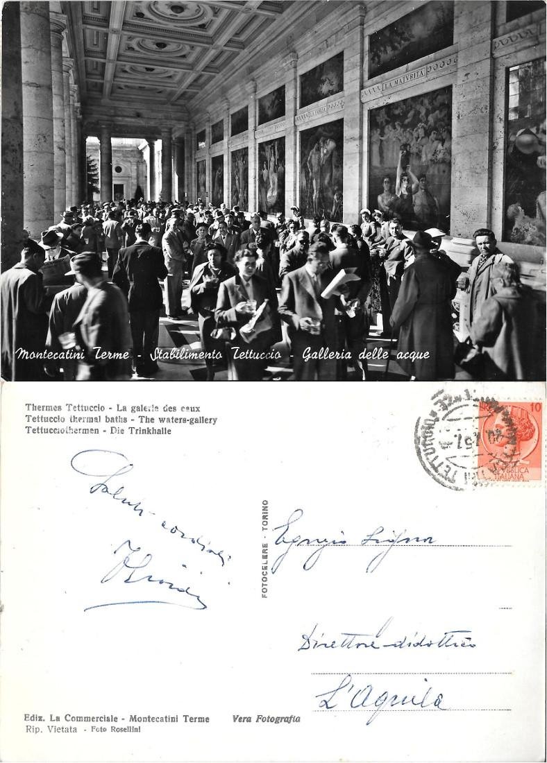 Montecatini Terme. Stabilimento Tettuccio. Galleria delle acque. Viaggiata 1957