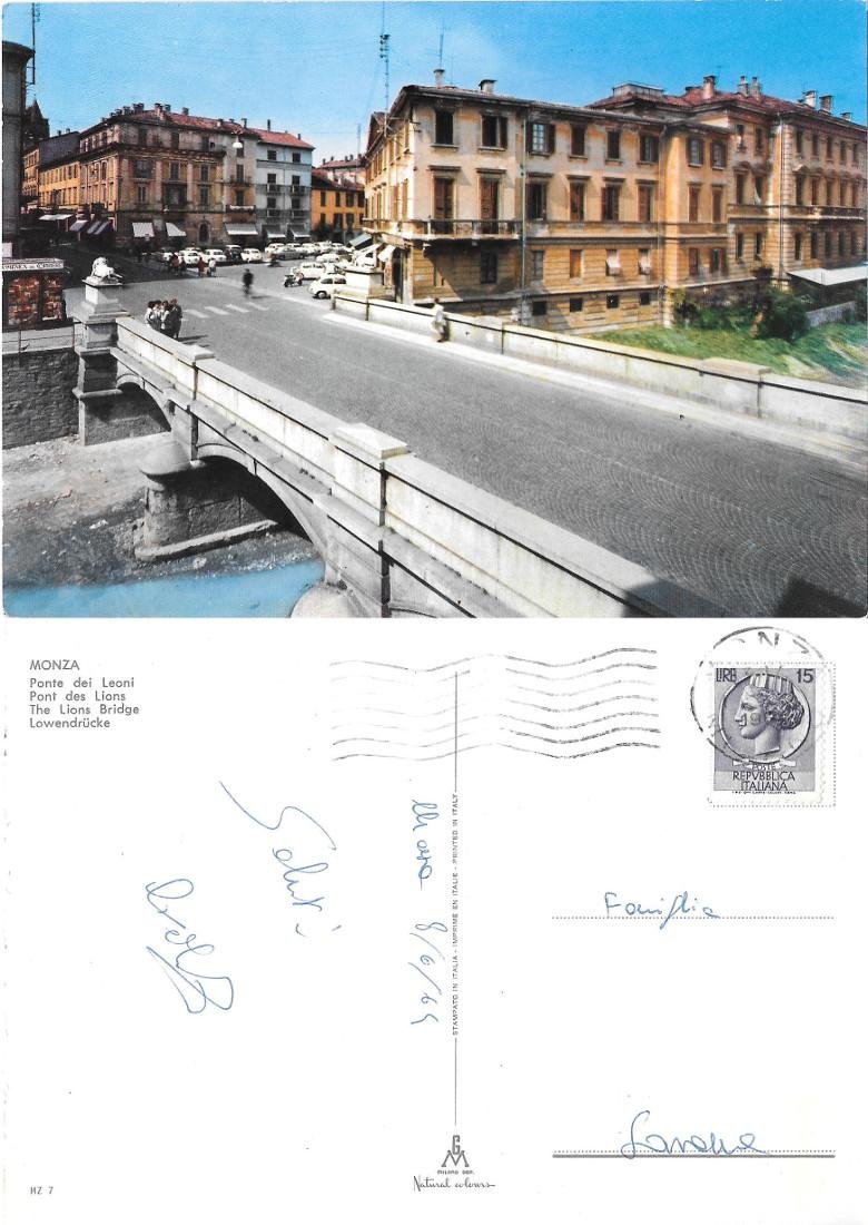 Monza. Ponte dei Leoni. Viaggiata 1965