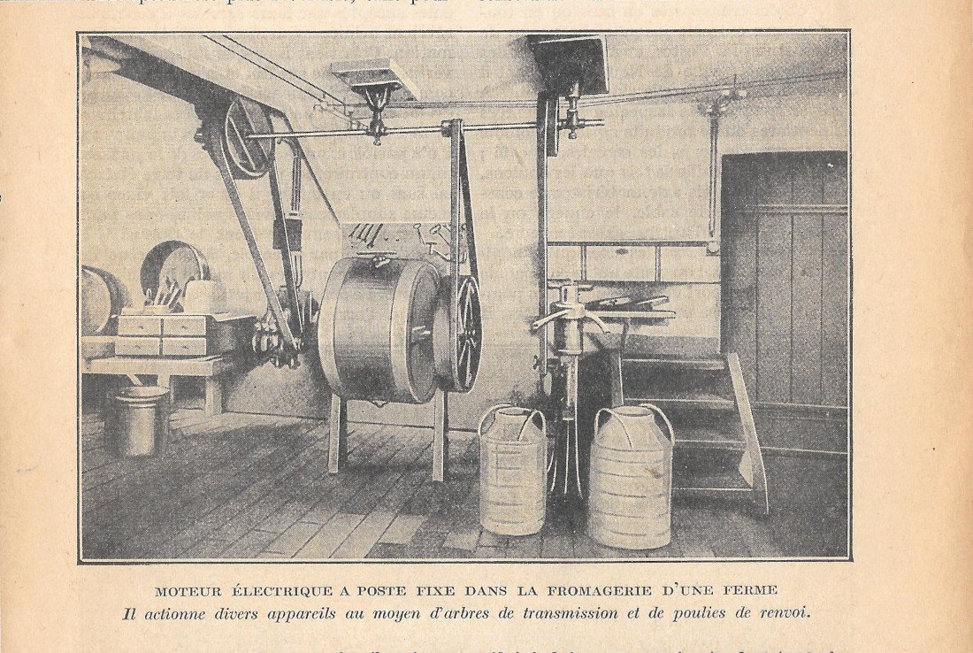 Moteur électrique a poste fixe dans la fromagerie d'une ferme …