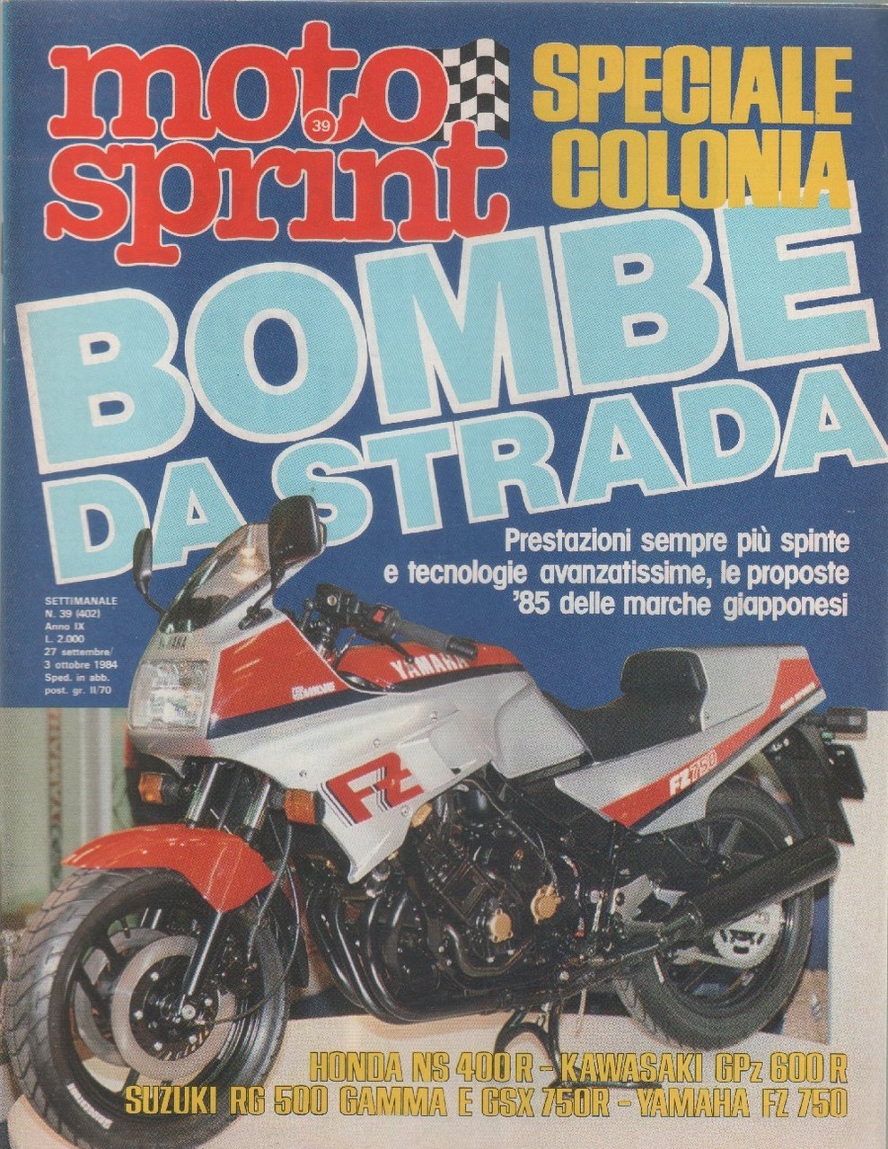 Moto sprint. n. 39- 1984. Bombe da strada