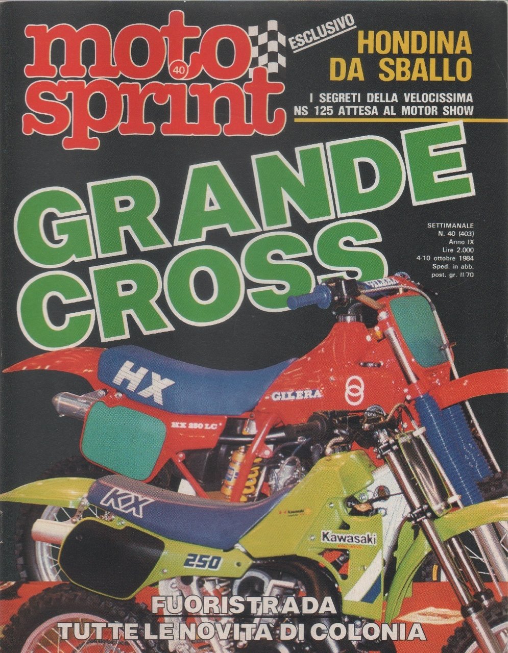 Moto sprint. n. 40 - 1984. Grande cross