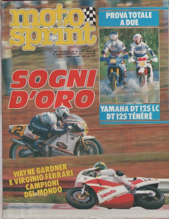 Moto sprint. n. 40-1987. Gardner e Ferrari campioni del mondo