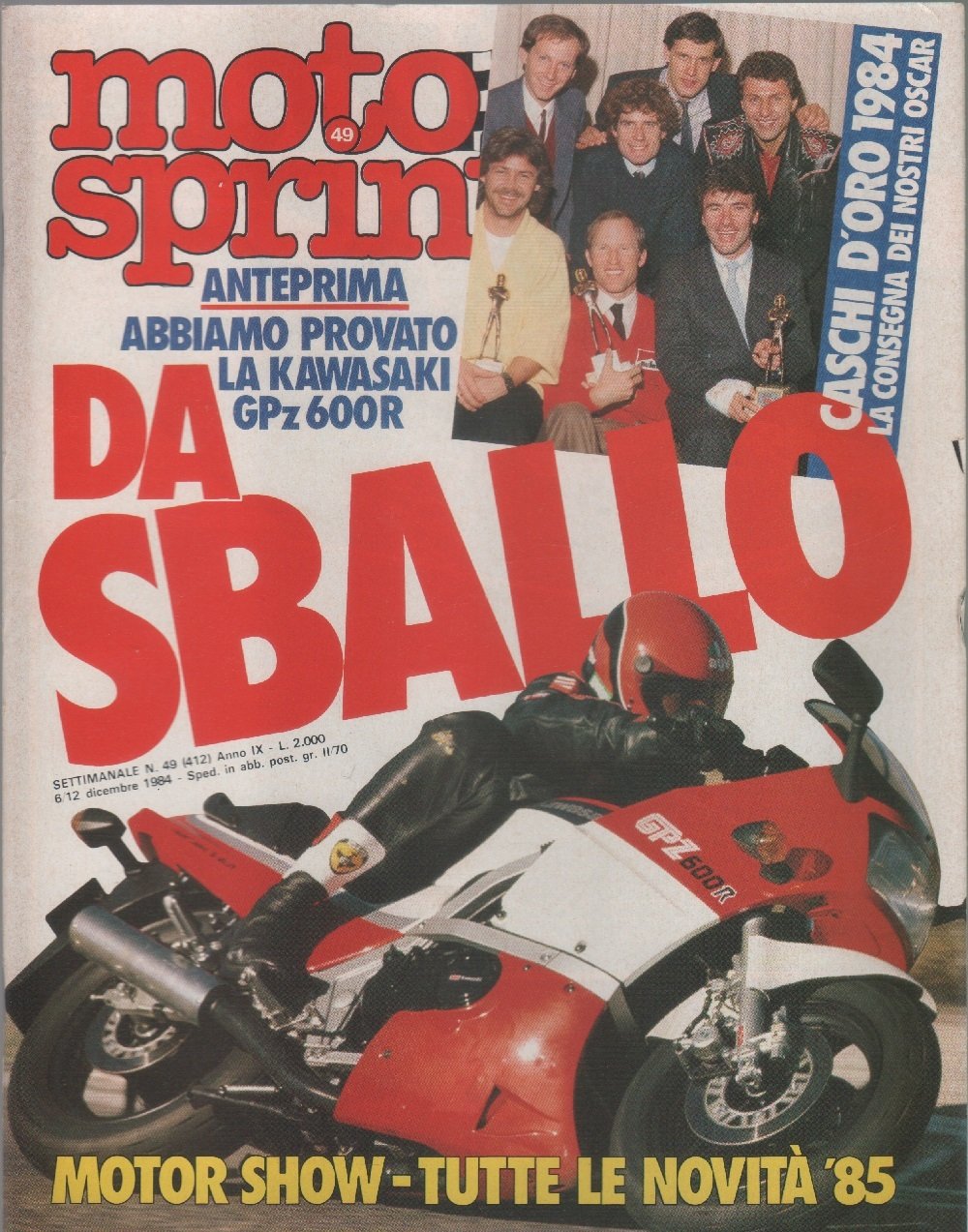 Moto sprint. n. 49 - 1984. Kawasaki GPz 600R. Novità …