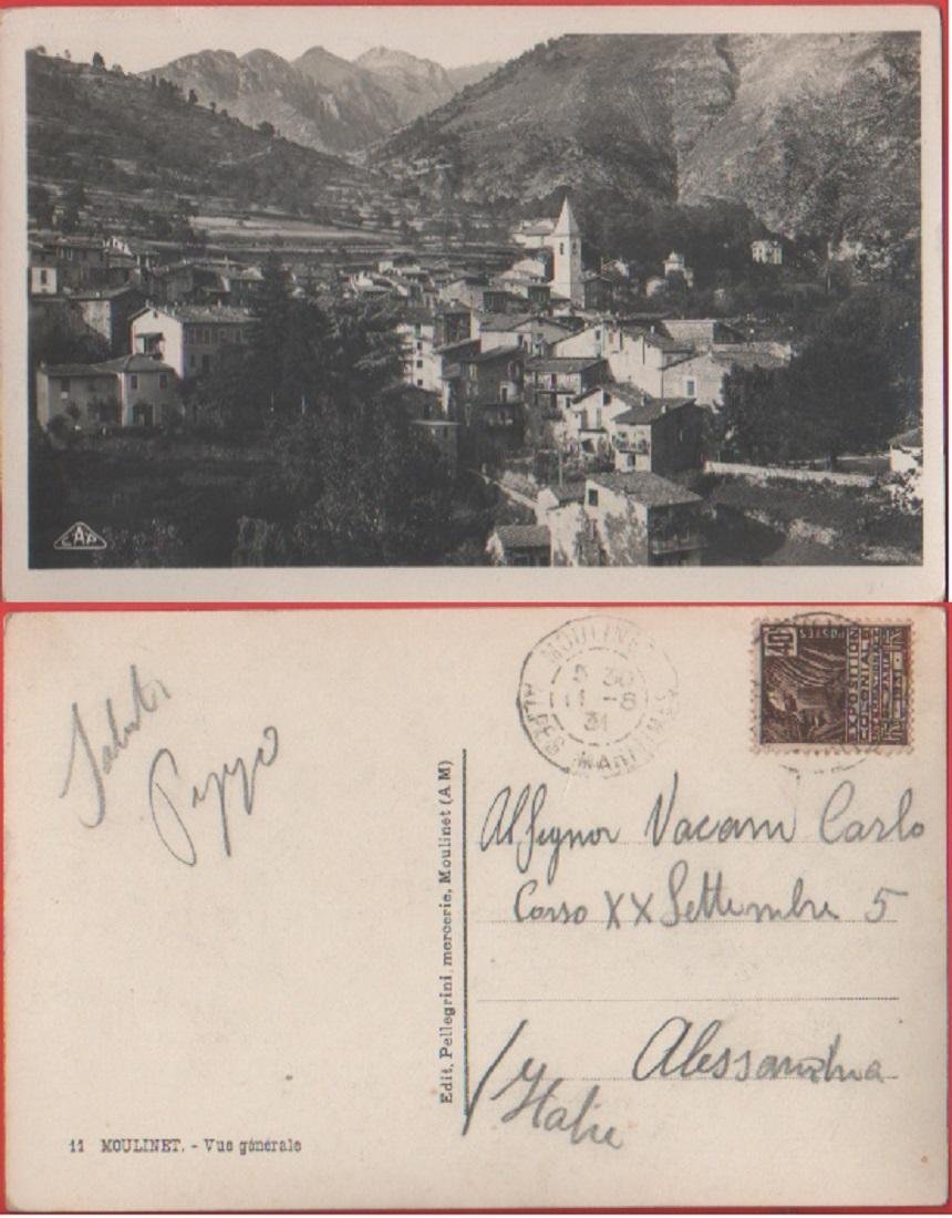 Moulinet (FRA). Vue generale. Viaggiata 1931