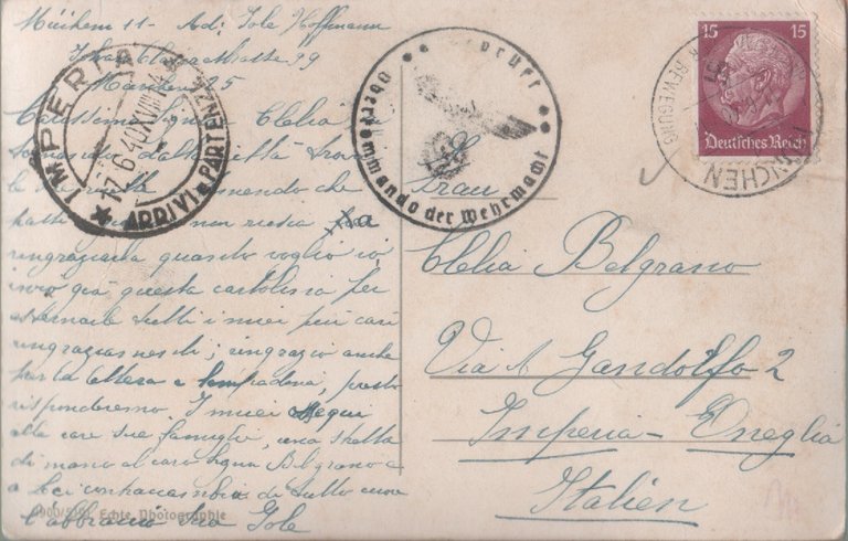 Munchen. Siegestor. Viaggiata 1939