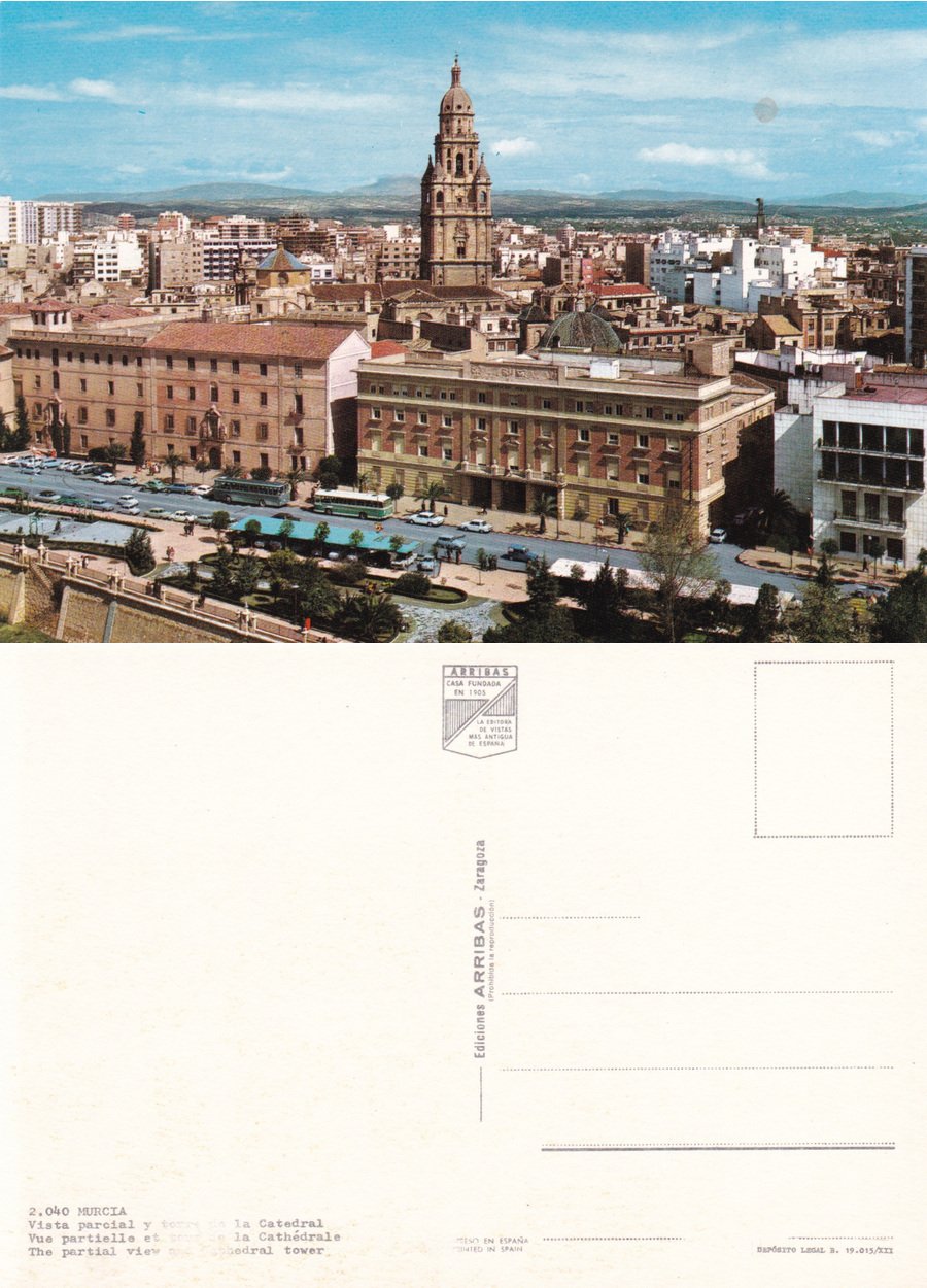 Murcia. Vista parcial y torre de la Catedral. Non viaggiata