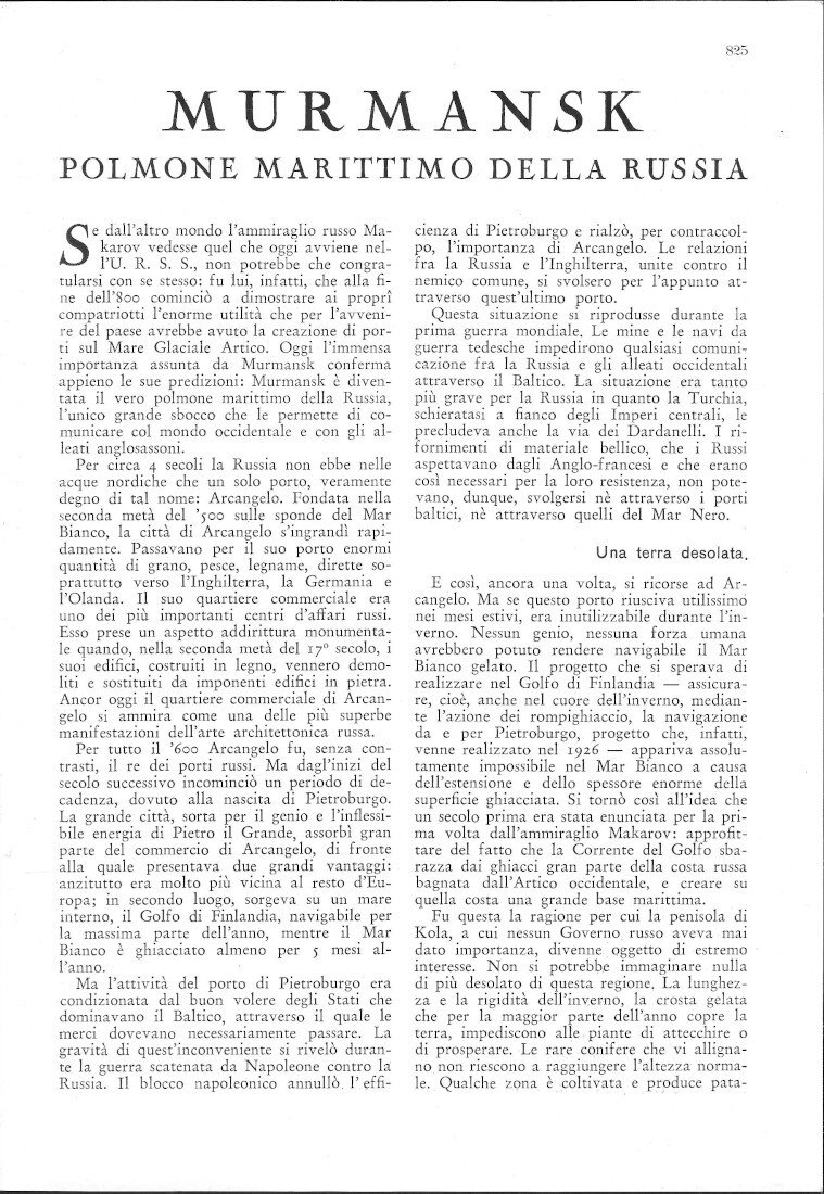 Murmansk, polmone marittimo della Russia - Estratto 1942