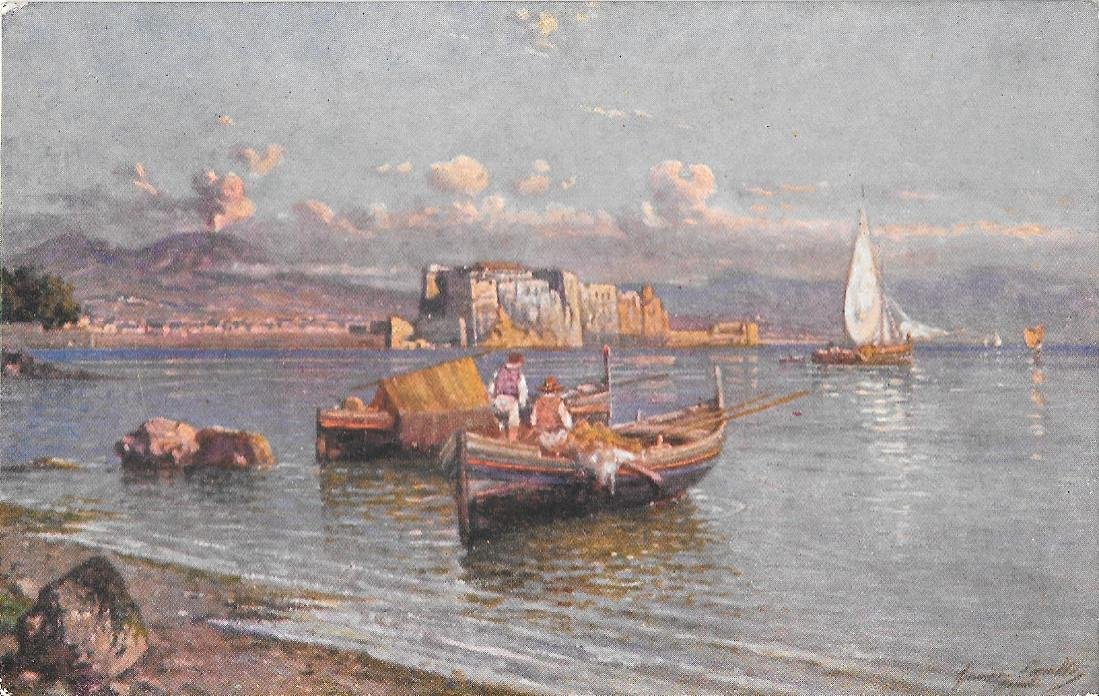 Napoli. Castello dell'Ovo (pittorica). Non viaggiata, originale