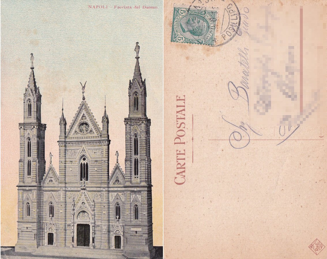 Napoli. Facciata del Duomo. Viaggiata 1913