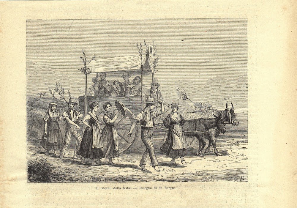 Napoli. Il ritorno dalla festa. Stampa 1863.